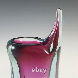 Murano Italian Purple & Blue Sommerso Glass Vintage Vase