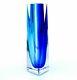 Murano Italian Signed Mandruzzato Art Glass Block Faceted Vase & Certificate/box