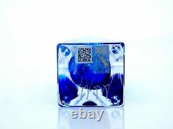 Murano Italian Signed Mandruzzato Art Glass Block Faceted Vase & Certificate/Box