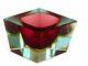 Murano Italian Sommerso Art Glass Multi Faceted Tribute Coloured Space Age Bowl