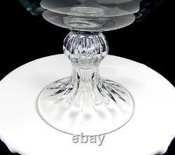 Murano Italy Venetian Clear Art Glass Large Rib Swirl 14 3/8 Compote