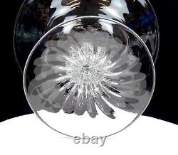 Murano Italy Venetian Clear Art Glass Large Rib Swirl 14 3/8 Compote