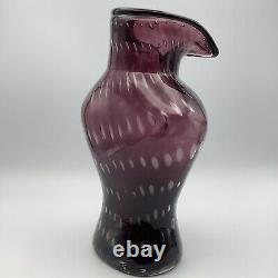 Murano Laguna Amethyst Art Glass Torso Vase, female bust shape with collar 27cm