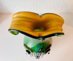 Murano Picasso Style Vase GREEN Face Design Abstract Glass Art New Art