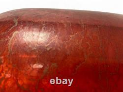 Murano Red Glass Vase 46cm Hand Blown Italian Art Glass Statement Decor Preloved
