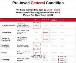 Murano Red Glass Vase 46cm Hand Blown Italian Art Glass Statement Decor Preloved