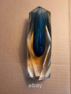 Murano Sommerso Faceted Vase