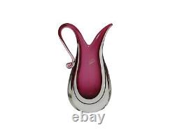 Murano Sommerso Italian Art Glass Vase Pink, 1960's