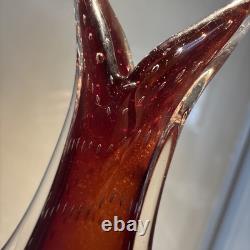 Murano Sommerso art glass vase, lovely bubble effect'bullicante', 1960/70. Rare