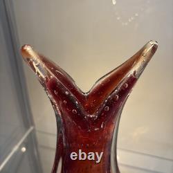 Murano Sommerso art glass vase, lovely bubble effect'bullicante', 1960/70. Rare
