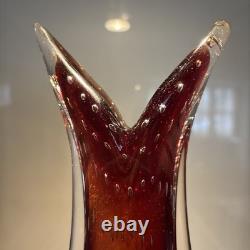 Murano Sommerso art glass vase, lovely bubble effect'bullicante', 1960/70. Rare