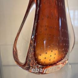 Murano Sommerso art glass vase, lovely bubble effect'bullicante', 1960/70. Rare