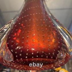 Murano Sommerso art glass vase, lovely bubble effect'bullicante', 1960/70. Rare
