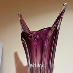 Murano Sommerso art glass vase, potentially by Cristallo Venezia 16 Inch