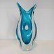Murano Sommerso Style Vintage Fish Art Glass Vase