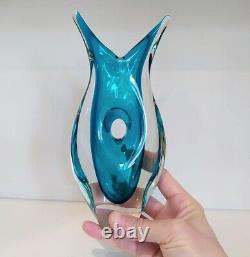 Murano Sommerso style Vintage Fish Art Glass Vase