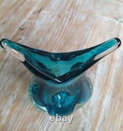 Murano Sommerso style Vintage Fish Art Glass Vase