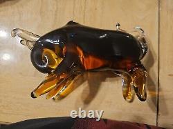 Murano Style Art Glass Charging Bull Toro Badash 9- Brand New open box