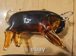 Murano Style Art Glass Charging Bull Toro Badash 9- Brand New open box