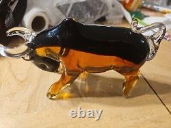 Murano Style Art Glass Charging Bull Toro Badash 9- Brand New open box