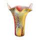 Murano Style Art Glass Colorful Centerpiece Firestorm Napkin Vase, 17 Inches
