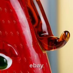 Murano-Style Art Glass Vase with a Face 12.6 Tall Mouth-Blown Artistic Sculpt