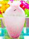 Murano Style Hand Blown Italy Pink Arg 925 Silver Ruffled Art Glass Vase Vintage