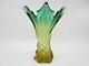 Murano Twisted Poli Seguso Green And Golden Ombre Art Glass Vase