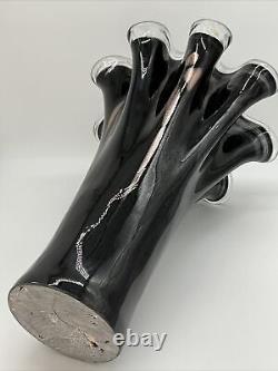 NEW Murano Art Glass 16 tall Ruffled Vase, Hand made. Made in Italy