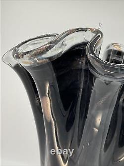 NEW Murano Art Glass 16 tall Ruffled Vase, Hand made. Made in Italy