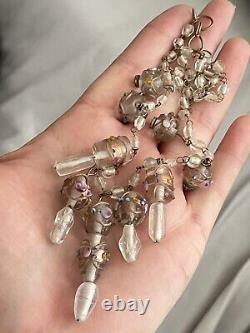 Necklace VTG Venetian Murano Art Glass Italy Beads Rare Wedding Cake Fringe Rare