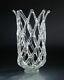 New Large 18 Hand Blown Glass Art Web Vase Clear Decorative