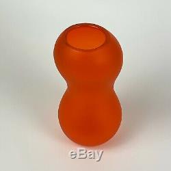 Nigel Coates Orange Satin Finish Art Glass Vase 1998 Postmodern Design