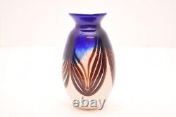 Nourot Studio Art Glass Pulled Feather Vase Vintage Signed NGS 5.5