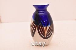 Nourot Studio Art Glass Pulled Feather Vase Vintage Signed NGS 5.5