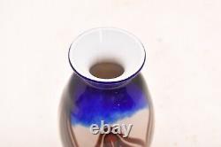 Nourot Studio Art Glass Pulled Feather Vase Vintage Signed NGS 5.5