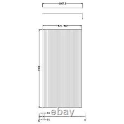 Nuie 1000mm Fluted Wet Room Screen & Support Arm Chrome Shower Enclosure