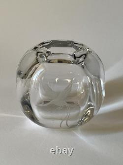 ORREFORS EDWARD HALD ETCHED CLEAR GLASS VASE Signed H2352