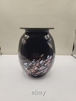 Odd Ingar Karlengen Hallingglass Norway Art Glass Vase 1988 Signed With Sticker
