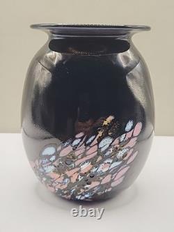 Odd Ingar Karlengen Hallingglass Norway Art Glass Vase 1988 Signed With Sticker