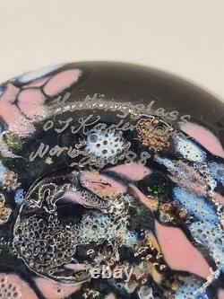 Odd Ingar Karlengen Hallingglass Norway Art Glass Vase 1988 Signed With Sticker