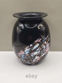 Odd Ingar Karlengen Hallingglass Norway Art Glass Vase 1988 Signed With Sticker