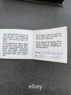 Okra 1986 limited edition iridescent White Orchid vase