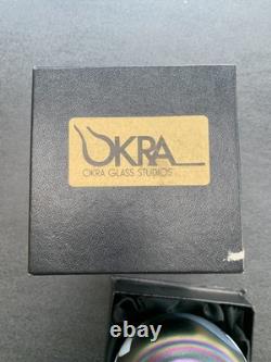 Okra 1986 limited edition iridescent White Orchid vase