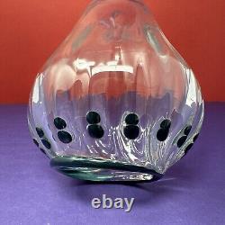 One Of A Kind ART glass vase signed Date hand made Asymmetric Blue Green Accents