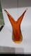 Orange Sculptural Sommerso Murano Glass Art Drop Vase By Flavio Poli For Seguso