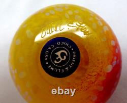 Orient & Flume Studio Art Glass Paperweight Gold Venetian Apricot MINT with TAG