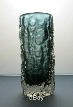 Original Whitefriars Gray Art Glass Textured Bark Vase