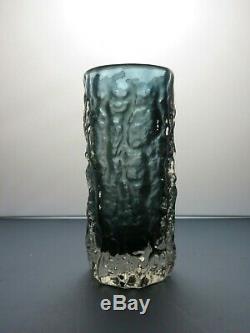 Original Whitefriars Gray Art Glass Textured Bark Vase