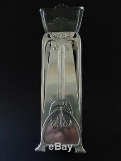 Original Wmf Jugendstil Vase Art Nouveau Floral 1900 Kristallglas Glass Liner